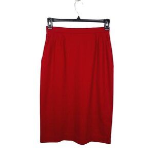 EVAN PICONE VINTAGE Pencil Skirt Midi 100% Worsted Wool Made In USA Red 10